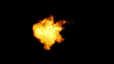 Fire concept design on black background. Macro camera 4k Stock Footage 125146301