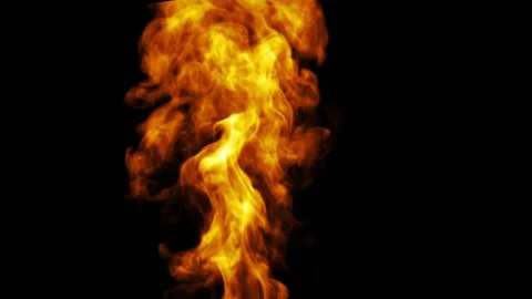 Fire concept design on black background. Macro camera Stock Footage 128195954