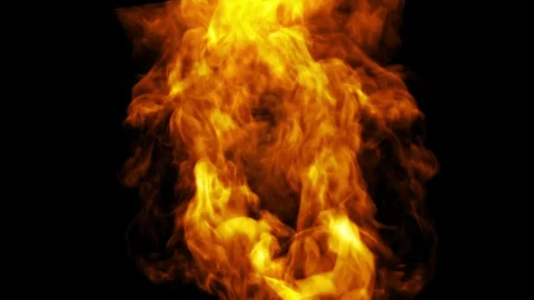 Fire concept design on black background. Macro camera Stock Footage 128196568
