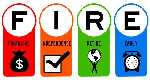 Fire concept retirement Stock Illustration