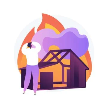 Fire consequences abstract concept vector illustration. Stock Illustration