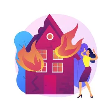 Fire consequences abstract concept vector illustration. イラスト素材