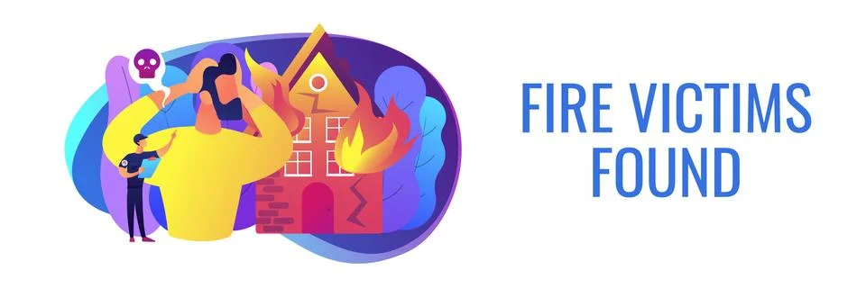 Fire consequences concept banner header. Stock Illustration