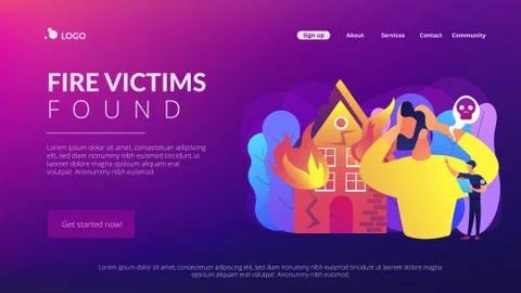 Fire consequences concept landing page. イラスト素材