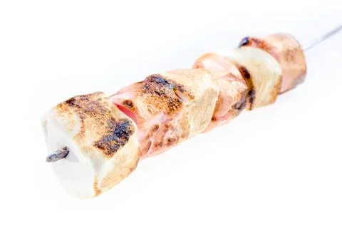 Fire cooked marshmellow. Stock Photos