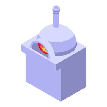 Fire cooking icon isometric vector. Food bread Stock Illustration