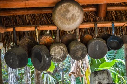 Fire cooking 库存照片