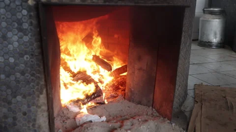 Fire for cooking plov Stock Footage 269131011