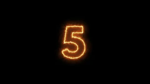 Fire count numbers animation from zero to ten second Stock Footage 331229687