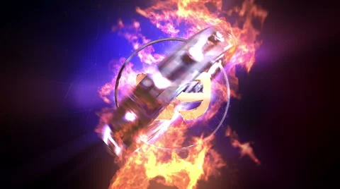 Fire Countdown Video stock 44325578