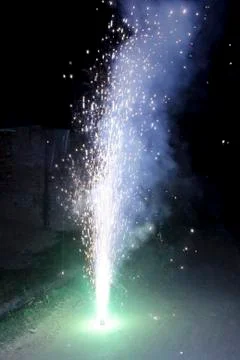 The fire of cracker explosion on black background Fotos Stock