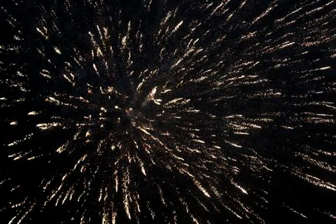 The fire of cracker explosion on black background Stock Photos