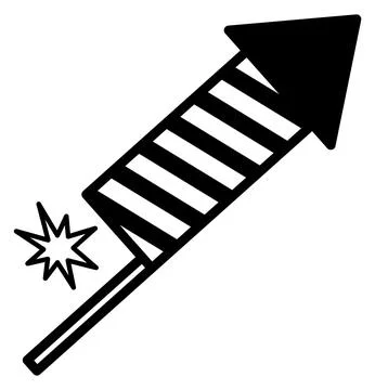 Fire cracker icon. Sparkling firework rocket symbol Illustrazione stock