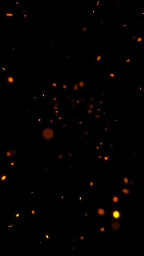 Fire cracks fireflies loop flying on black vertical background Stock Footage 341606930