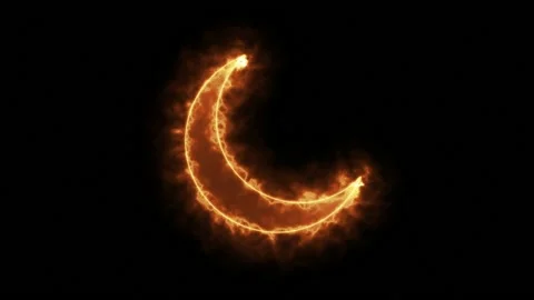 Fire creating a ramadan crescent Stock Footage 150517017