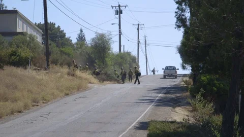Fire crew clears roadway during Clayton Fire, Clearlake CAFirecrew 3 Stock Footage 72516973