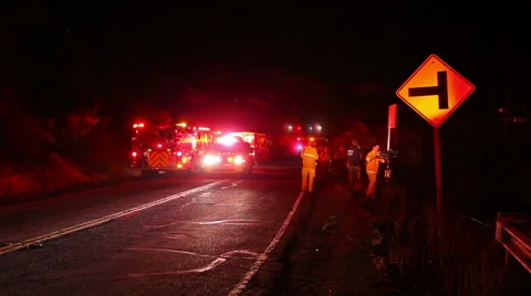 Fire crew on the move Stock-Footage 51026063