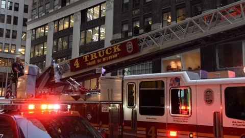 Fire crew in New York Video stock 87031449
