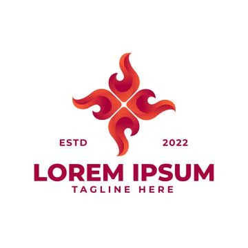 Fire cross logo design template Stock Illustration