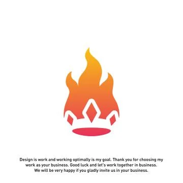 Fire Crown logo designs concept vector. Flame Crown logo template. Crown logo Stock Illustration