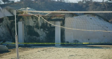 Fire damage caused by Thomas Fire in Ojai Dec 2017. Ventura county, California Stock Footage 99149745