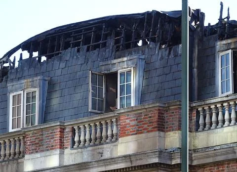 Fire Damaged Building Stock Photos
