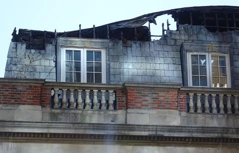 Fire Damaged Building Stock Photos