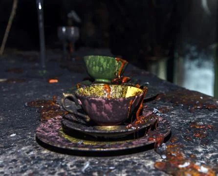 Fire damaged interior details Foto stock