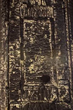 Fire damaged wood panel Stock Photos