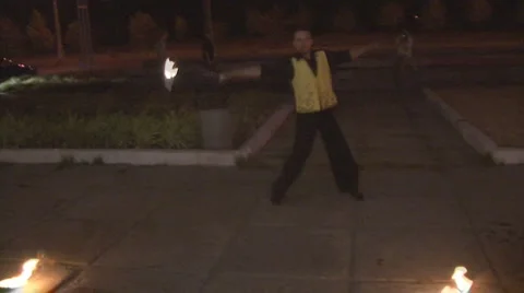Fire dance Stock Footage 1039572