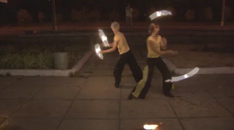 Fire dance Stock Footage 1040357