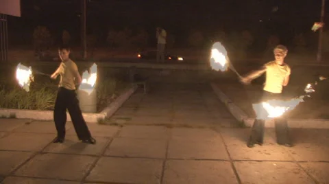 Fire dance Stock Footage 1040550