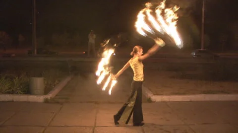 Fire dance Stock Footage 1040707