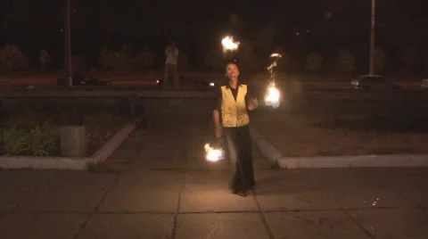 Fire dance Stock Footage 1041140