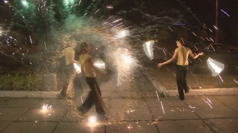 Fire dance Stock Footage 1042083