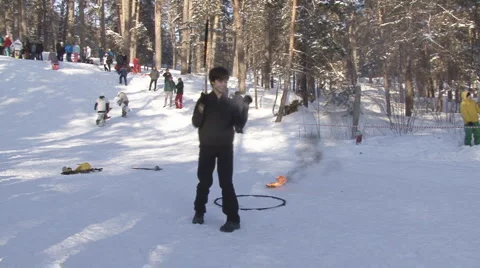 Fire dance Stock Footage 1238169