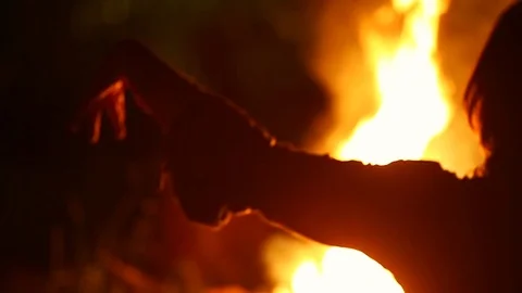 Fire dance Stock Footage 93398911