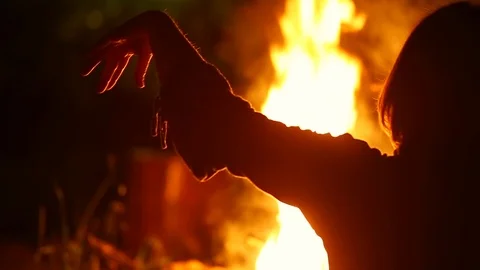 Fire dance Stock Footage 93399049