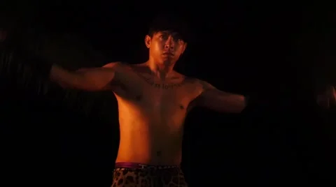 Fire Dancer 1 Stock Footage 47263899