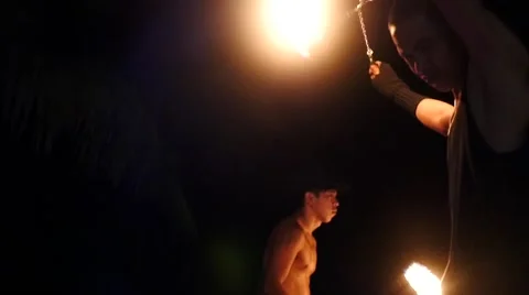 Fire Dancer 2 Stock Footage 47263639