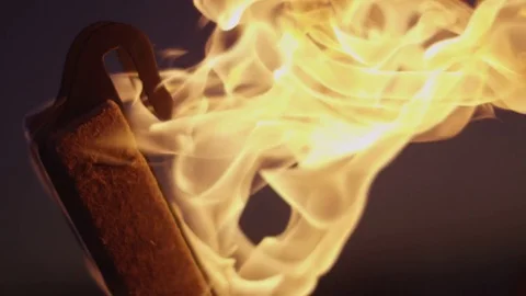 A fire dancer on the beach of Hawaii Stock Footage 76202689