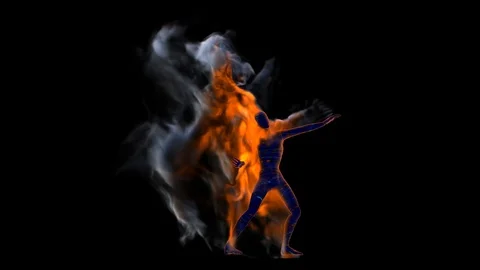 FIRE-dancer-loop-4K 動画素材 122227841