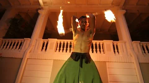 Fire Dancer- playing with fire Stock Footage 20462682