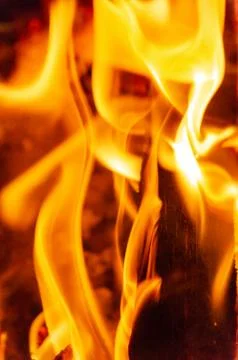 Fire like dancing and burning some woodsticks Stock Photos