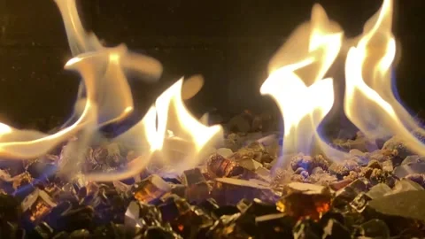 Fire Dancing on Glass Stock Footage 168907317