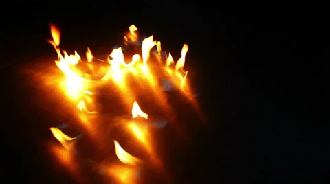 Fire dancing on reflective surface Stock-Footage 38124497