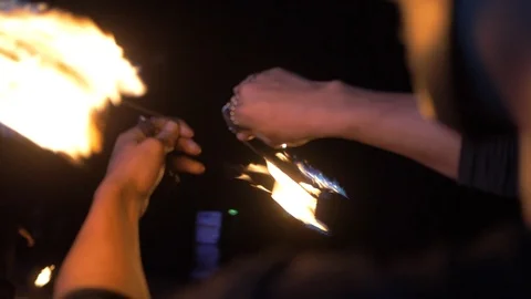Fire Dancing In Thailand Stock Footage 120546099