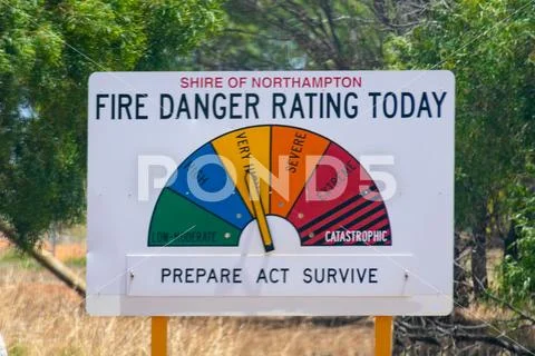 Fire Danger Rating Today street sign in Australia Stock Photos