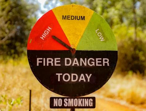 Fire danger sign Stock Photos