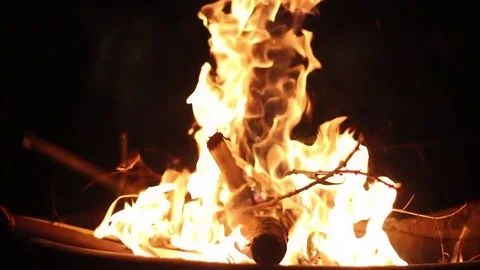 Fire in the Dark Video stock 74569028